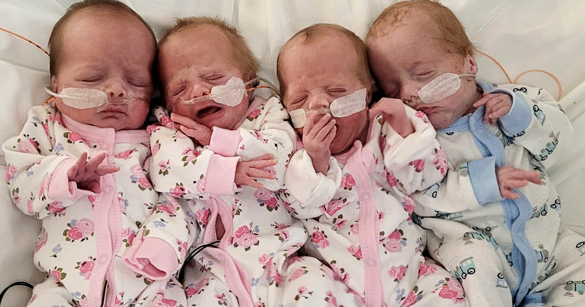 Preemie quadruplets make hospital history